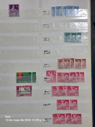 Album clasificador de sellos de Suiza catalogados.