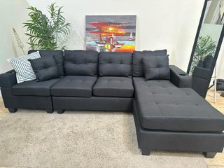 Sofá Chaiselongue Negro 245cm