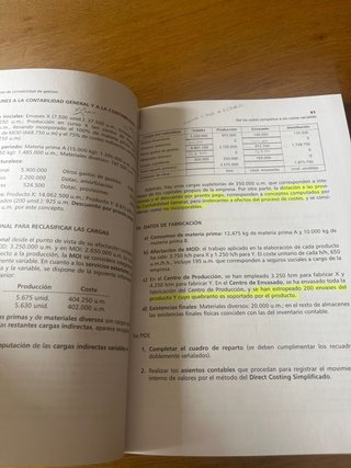 Ejercicios y soluciones de contabilidad de gestión