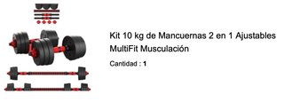 Mancuernas Ajustables 10 kg (2 en 1)