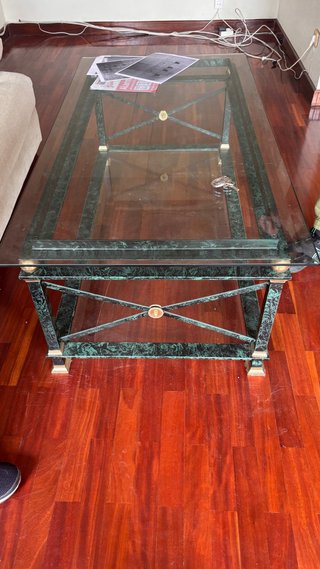 Mesa de centro hierro y cristal