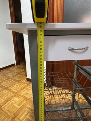 Mesa auxiliar cocina con ruedas y almacenaje