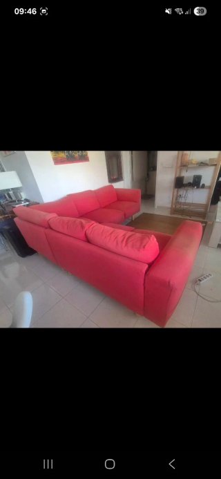 Sofá modular rojo 230x90 cm