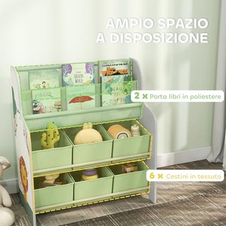 Scaffale Portagiochi 3+ Anni con 6 Cassetti in Tes