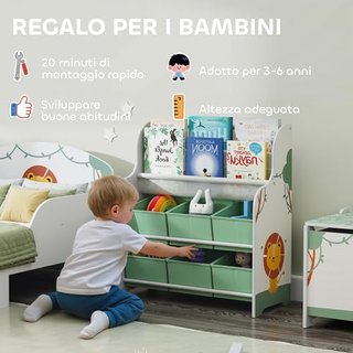 Scaffale Portagiochi 3+ Anni con 6 Cassetti in Tes