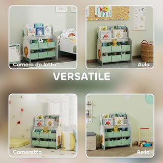 Scaffale Portagiochi 3+ Anni con 6 Cassetti in Tes