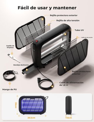 Matamoscas Eléctrico LED UV 4300V