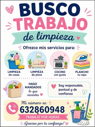 Busco trabajo de limpieza