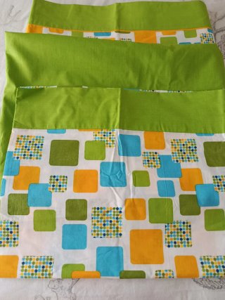Juego Sábanas Cama 135 Verde y Multicolor