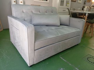Divano Letto Grigio in Velluto - Spedizione gratuita