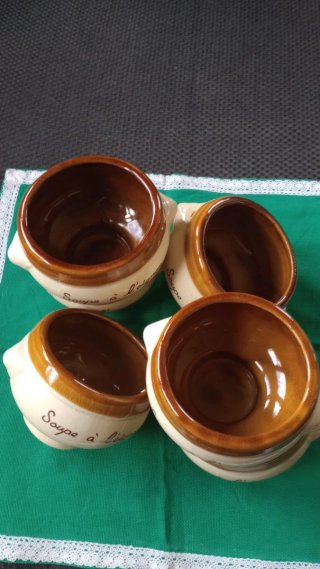 Set 6 ciotole in ceramica per zuppa Soupe à l'oignon