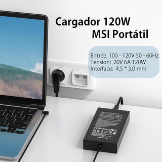 Cargador MSI GF63 Thin 10th 120W 20V 6A Portátil