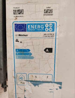 Calentador Neckar Gas Butano/Natural Blanco