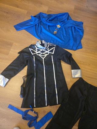 Disfraz negro y azul talla única