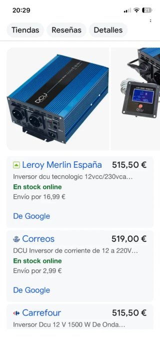 Inversor DCU TECNOLOGIC 1500W Azul