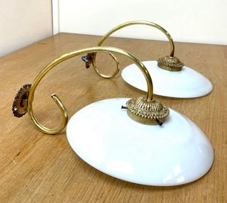 Applique vintage in ottone e cristallo