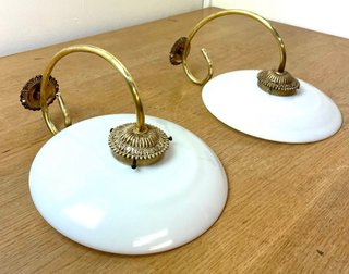 Applique vintage in ottone e cristallo