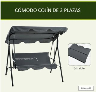 Columpio de jardín 3 plazas