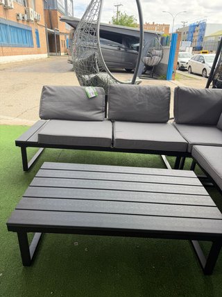 Conjunto Sofá Rinconera Exterior Gris