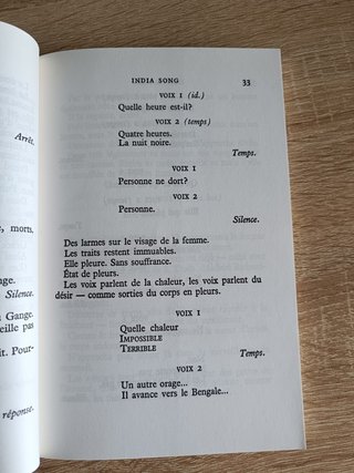 India song texte, théâtre, film