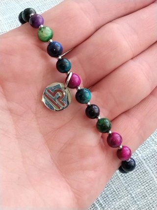 Pulsera elástica Libra multicolor y acero inoxidab