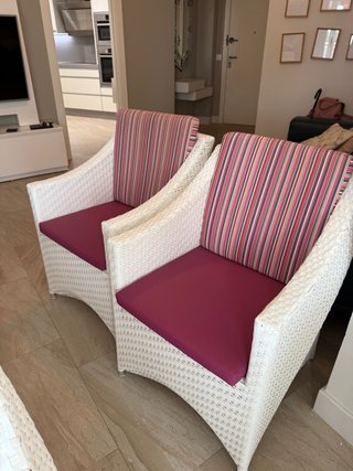 Set 2 sillones , sofa y mesa exterior mimbre