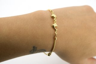 Pulsera Oro 18k con Delfín y Concha