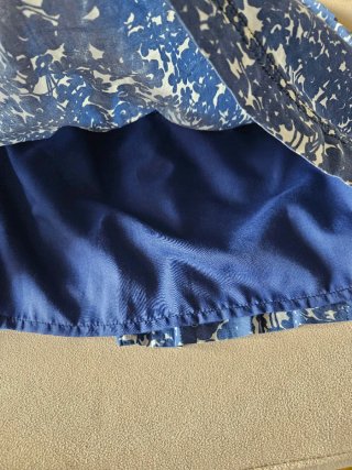 Vestido sin tirantes vaquero floral azul y blanco