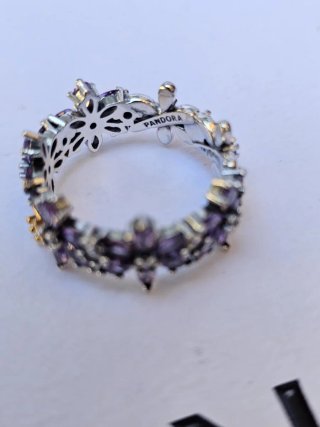 Anillo Pandora Herbario y Abeja Morado Dorado