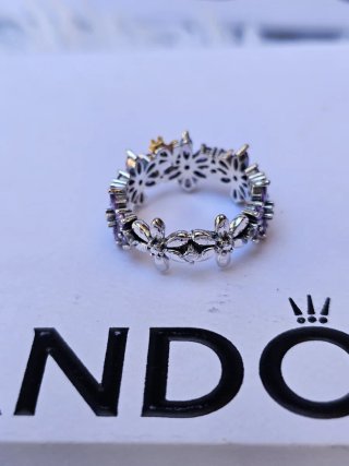 Anillo Pandora Herbario y Abeja Morado Dorado