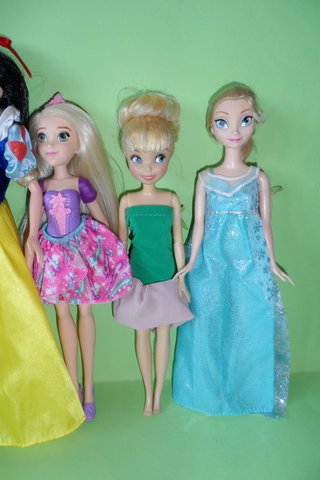 lotto 6 barbie principesse disney doll biancaneve