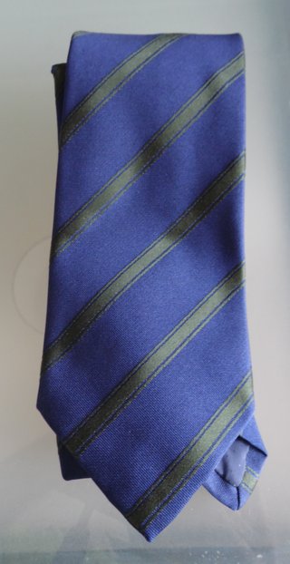 Cravatta pura seta Made in Italy Regimental Blu