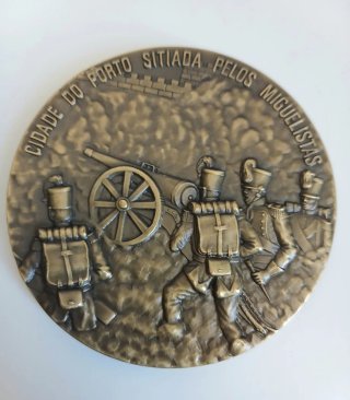 Medaglia 199g Bronzo Miguel I Porto Assedio di Oporto
