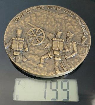 Medaglia 199g Bronzo Miguel I Porto Assedio di Oporto
