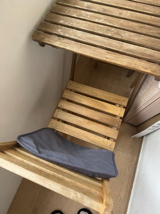 Mesa y Silla Plegable Madera Exterior