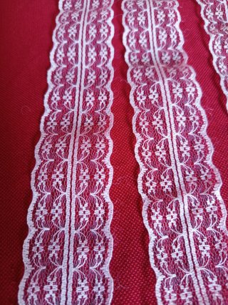 Nastro pizzo bianco bordi decorativi