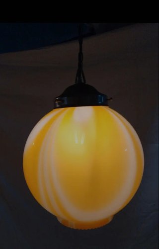 Lampada vintage anni '70 vetro arancio