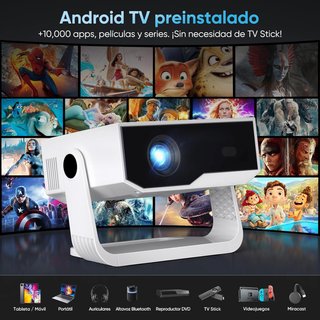 Proyector Portátil 4K Mini 1080P Nativo 300 ANSI