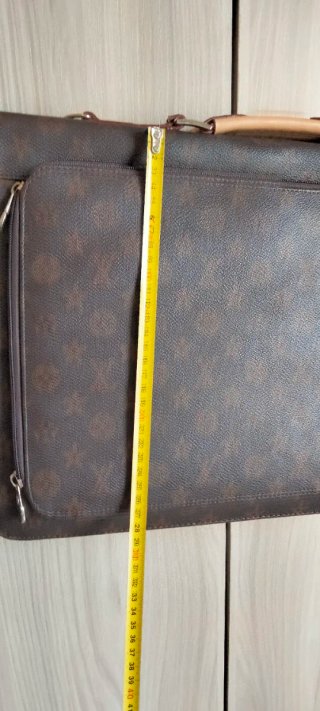 Elegante porta documenti marrone e beige