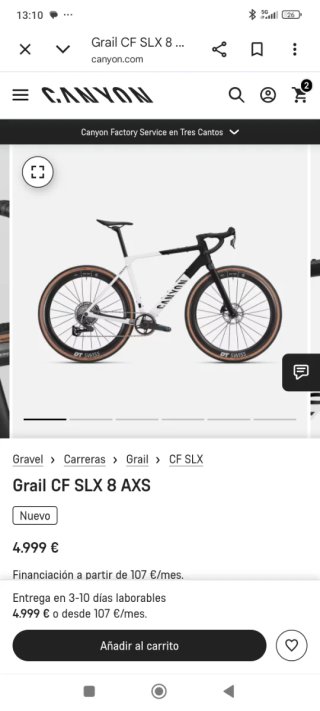 Bicicleta Gravel Canyon Grail CF SLX 8 AXS