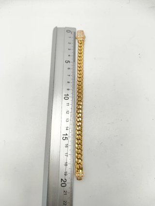 ORO NUEVO 18KT Pulsera Cubana 8'4mm