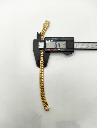 ORO NUEVO 18KT Pulsera Cubana 8'4mm