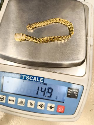 ORO NUEVO 18KT Pulsera Cubana 8'4mm