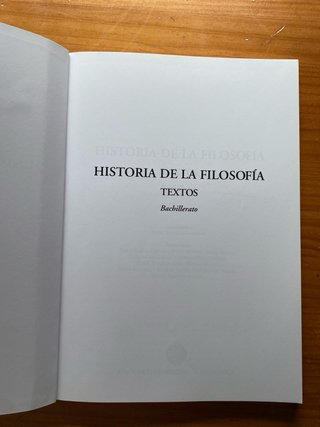 Historia de la filosofía textos, Bachillerato