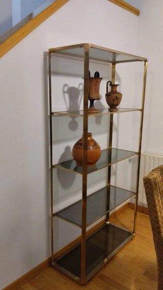 Estantería Vintage Cristal y Metal Dorado