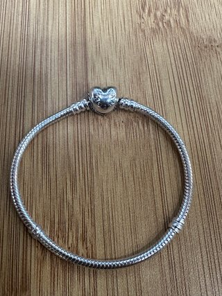Pulsera de Pandora con corazón pavé 590727CZ, plata, 19 cm