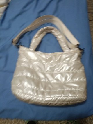 Bolso acolchado beige/blanco