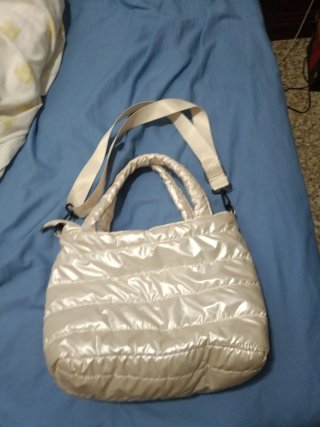Bolso acolchado beige/blanco