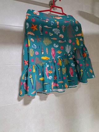 Conjunto Camisa y Falda Motivos Marinos