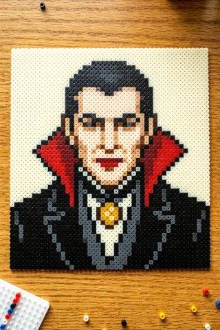 Pixel Art Drácula 25x22,5 cm hecho a mano